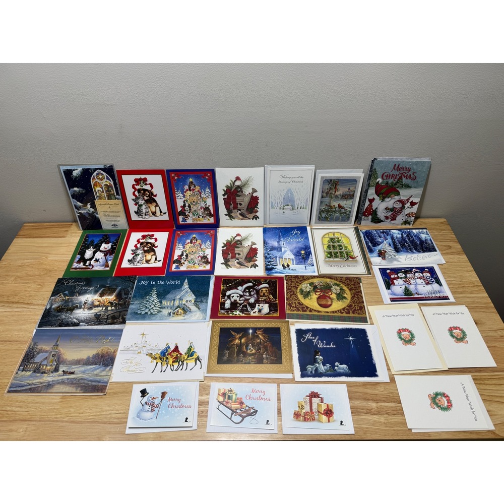 29 Christmas Cards Holidays New Year Greetings Card Unused
